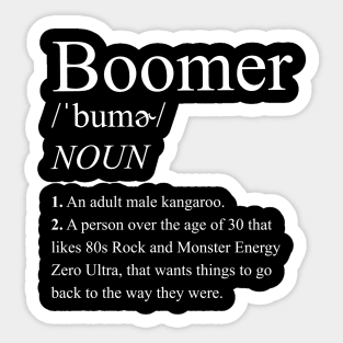 Boomer Definition - Baby Boomer meme - baby boomers - Gen Z Sticker